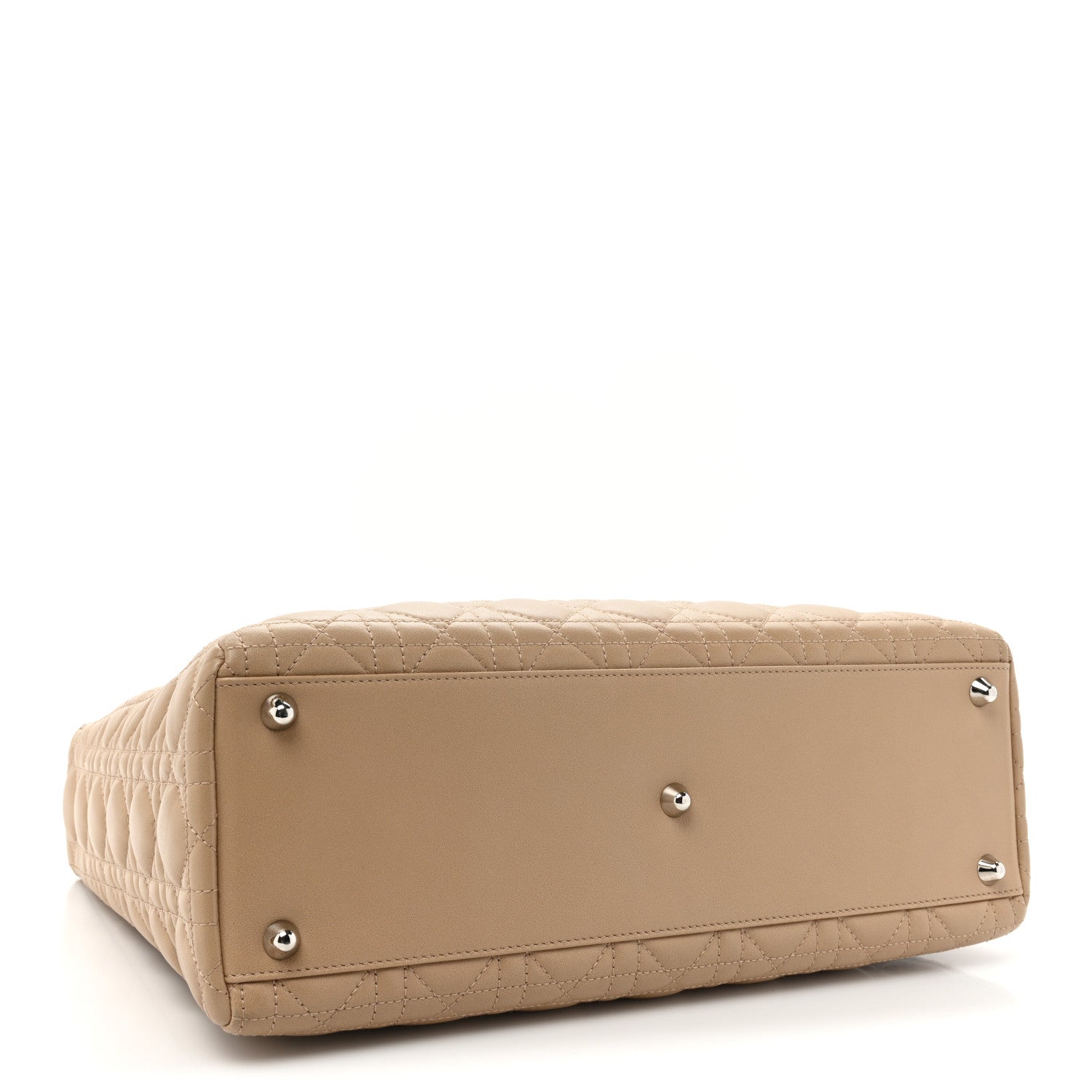 Christian Dior Lambskin Cannage Large Lady Dior Beige 4 of 17