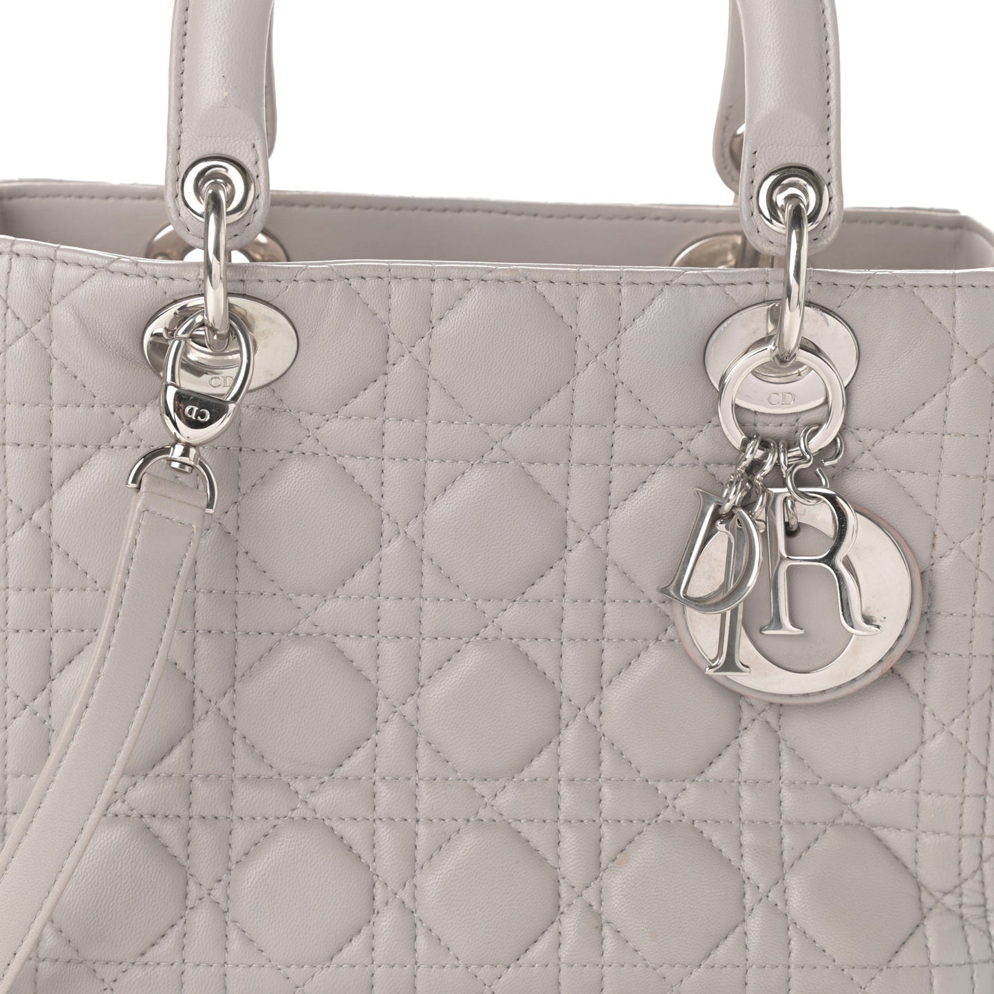 Lambskin Cannage Medium Lady Dior Grey