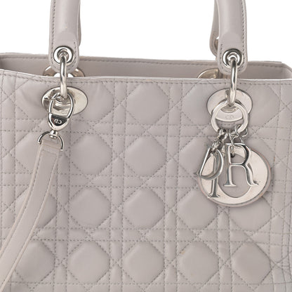Christian Dior Lambskin Cannage Medium Lady Dior Grey 7 of 9