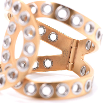 Chanel Metal Rivet Logo Cuff Gold 4 of 4