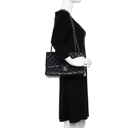 Chanel Caviar Quilted Jumbo Single Flap Black 2 of 11