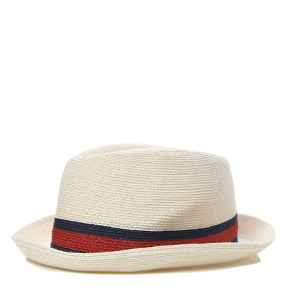 Gucci Abaca Straw Web Fedora Hat L 1 of 6