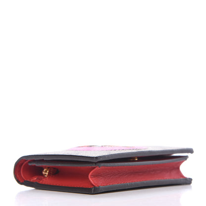 Gucci GG Supreme Monogram Bosco Patch Card Case Wallet Beige Malva Hibiscus Red 4 of 8