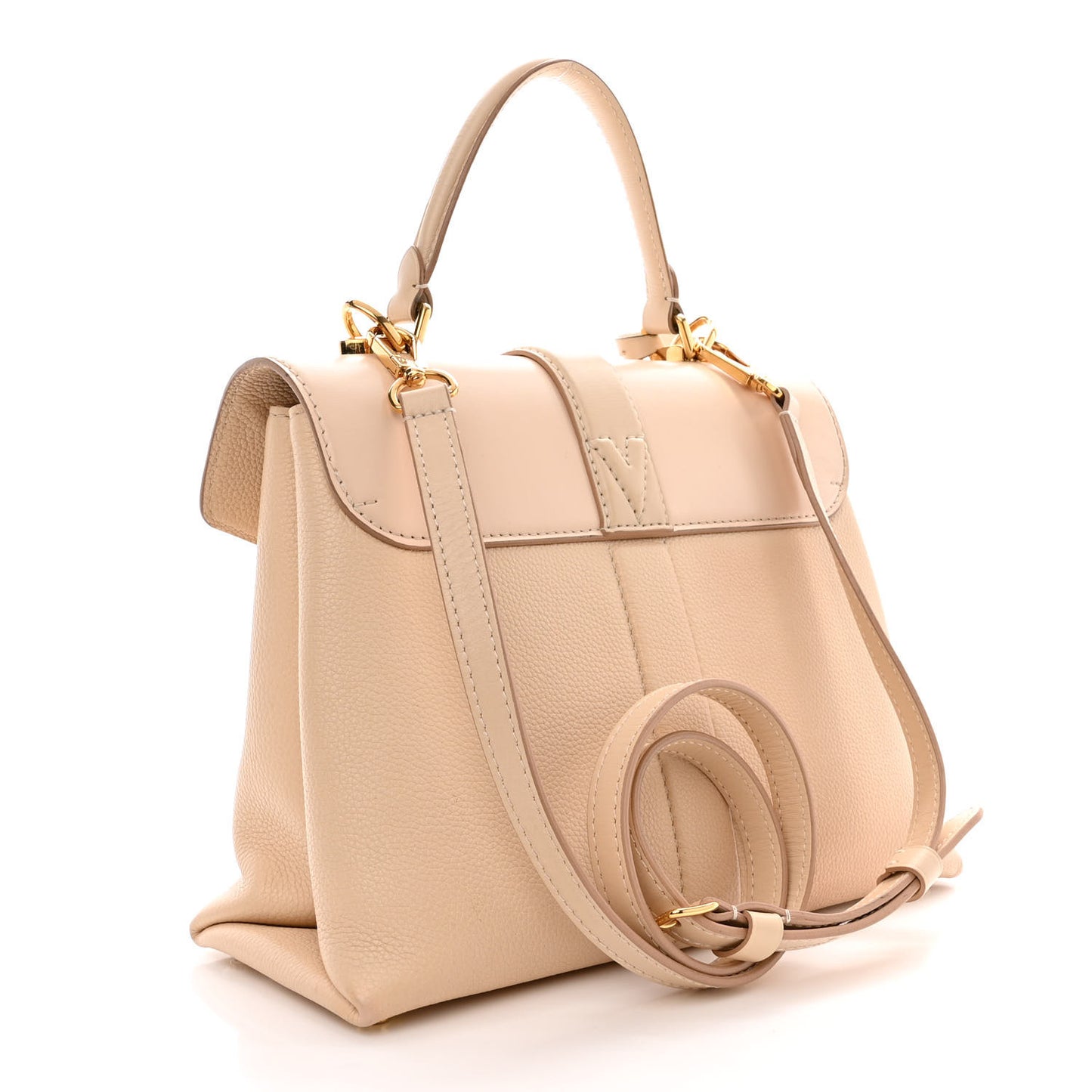Grained Smooth Calfskin Rose Des Vents PM Creme