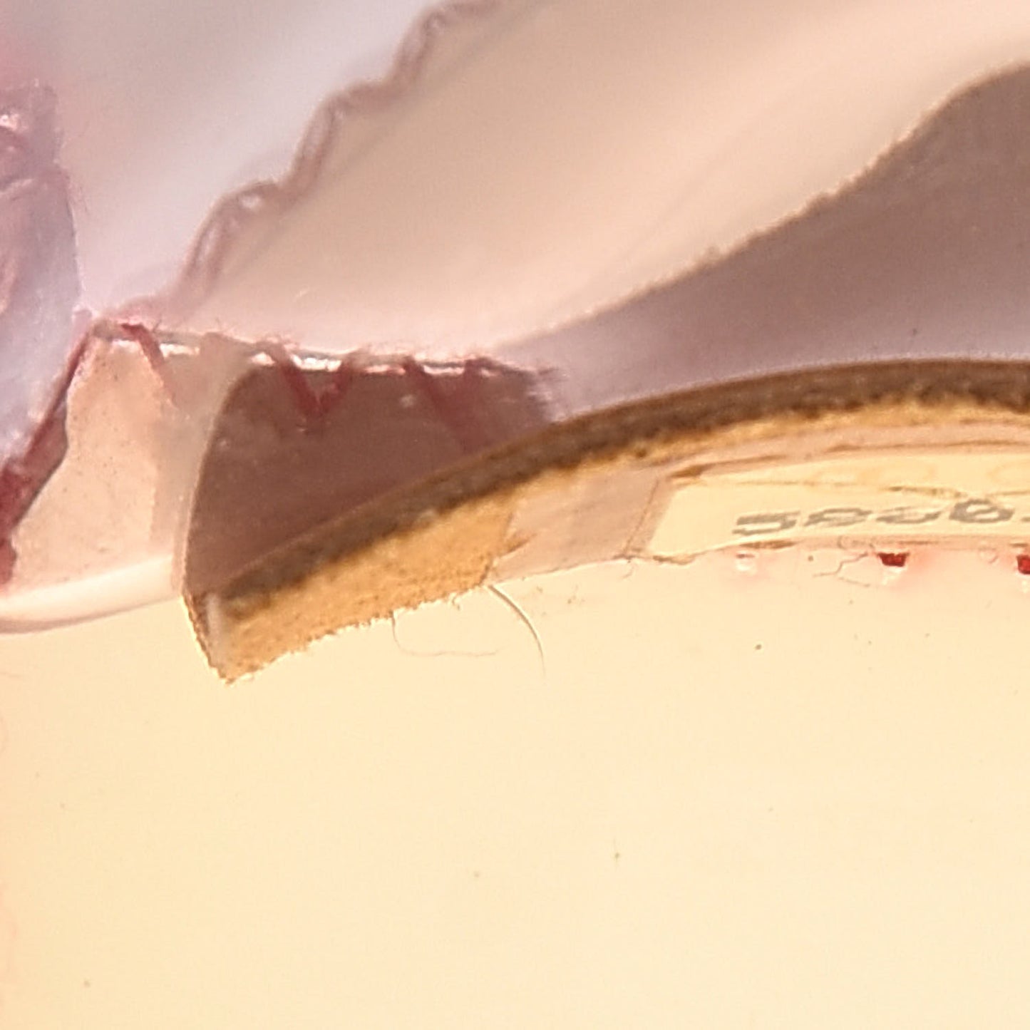 PVC Stitched Flap Beige Pink