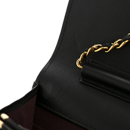 Chanel Lambskin Quilted Wallet On Chain WOC Black 12 of 15