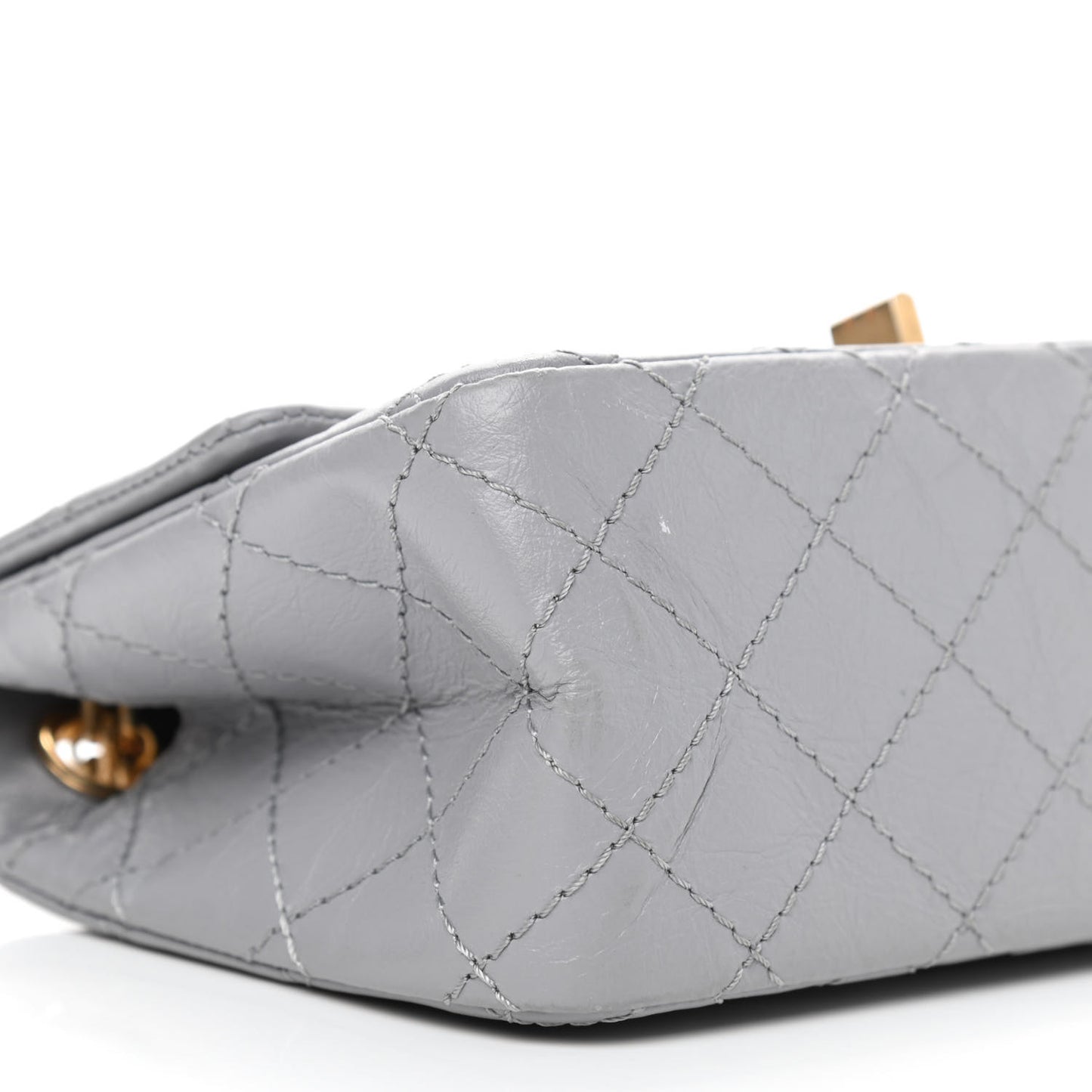Aged Calfskin Quilted 2.55 Reissue Mini Flap Grey