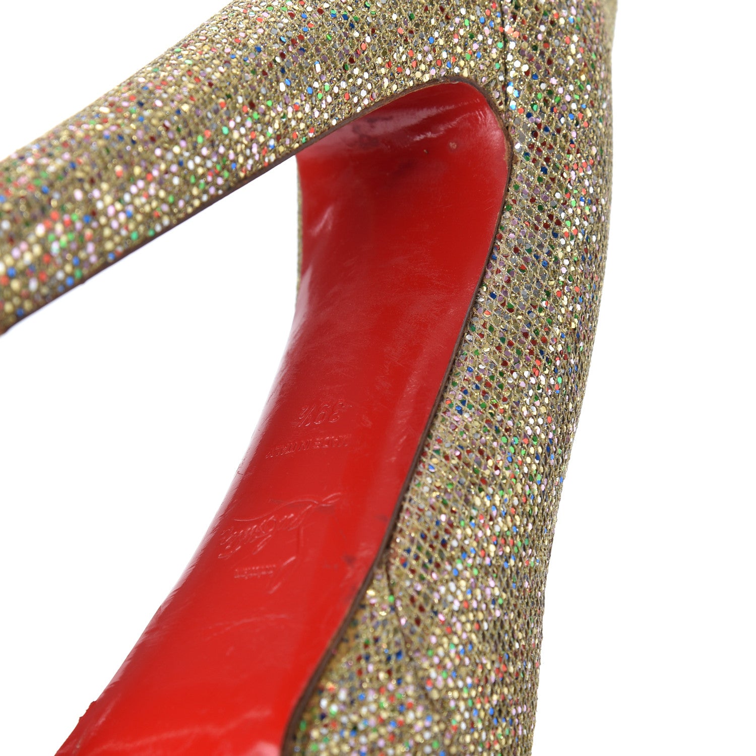 Christian Louboutin Glitter Bibi 140 Pumps 39.5 Gold 17 of 18