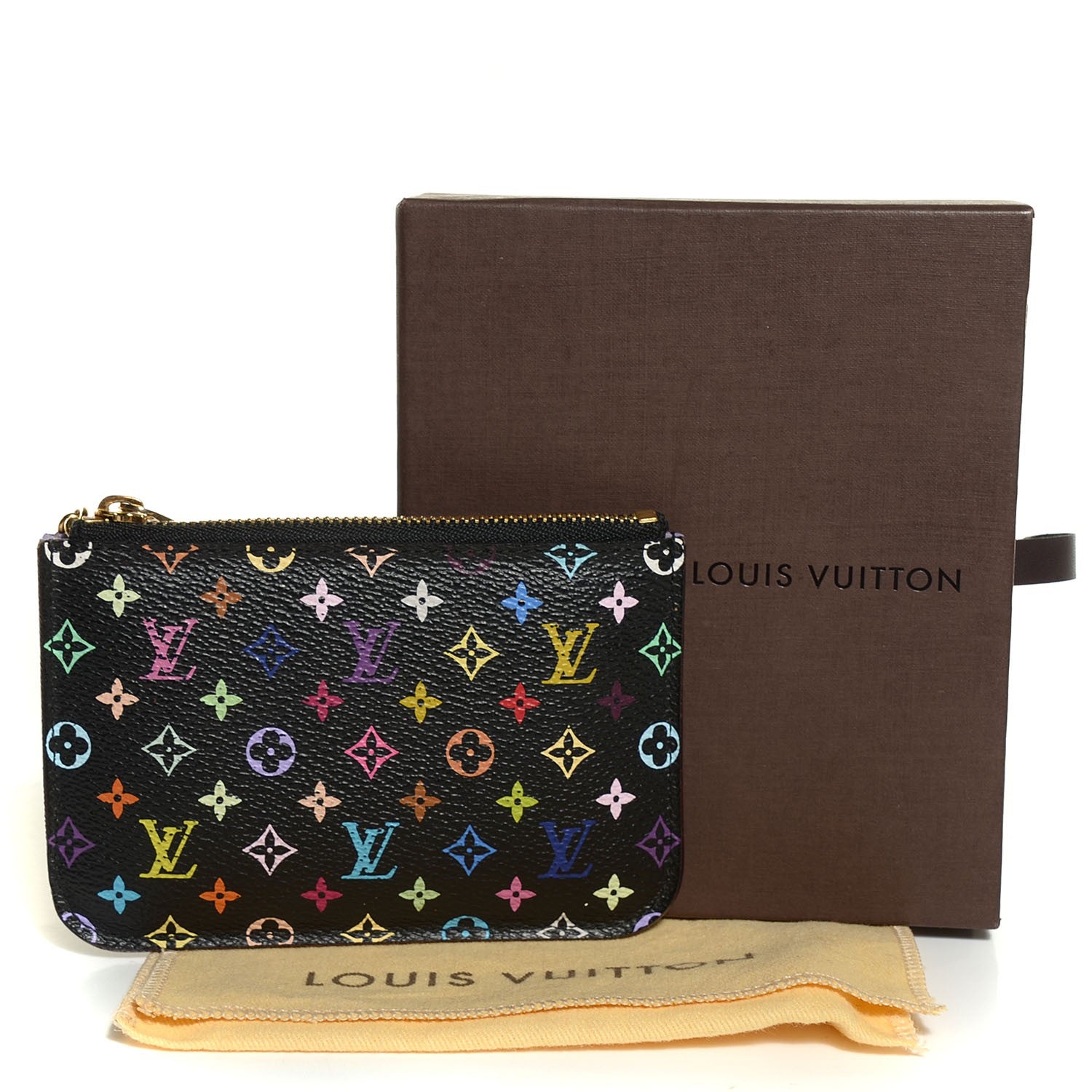 Louis Vuitton Monogram Multicolor Key Pouch Black Violet 5 of 8