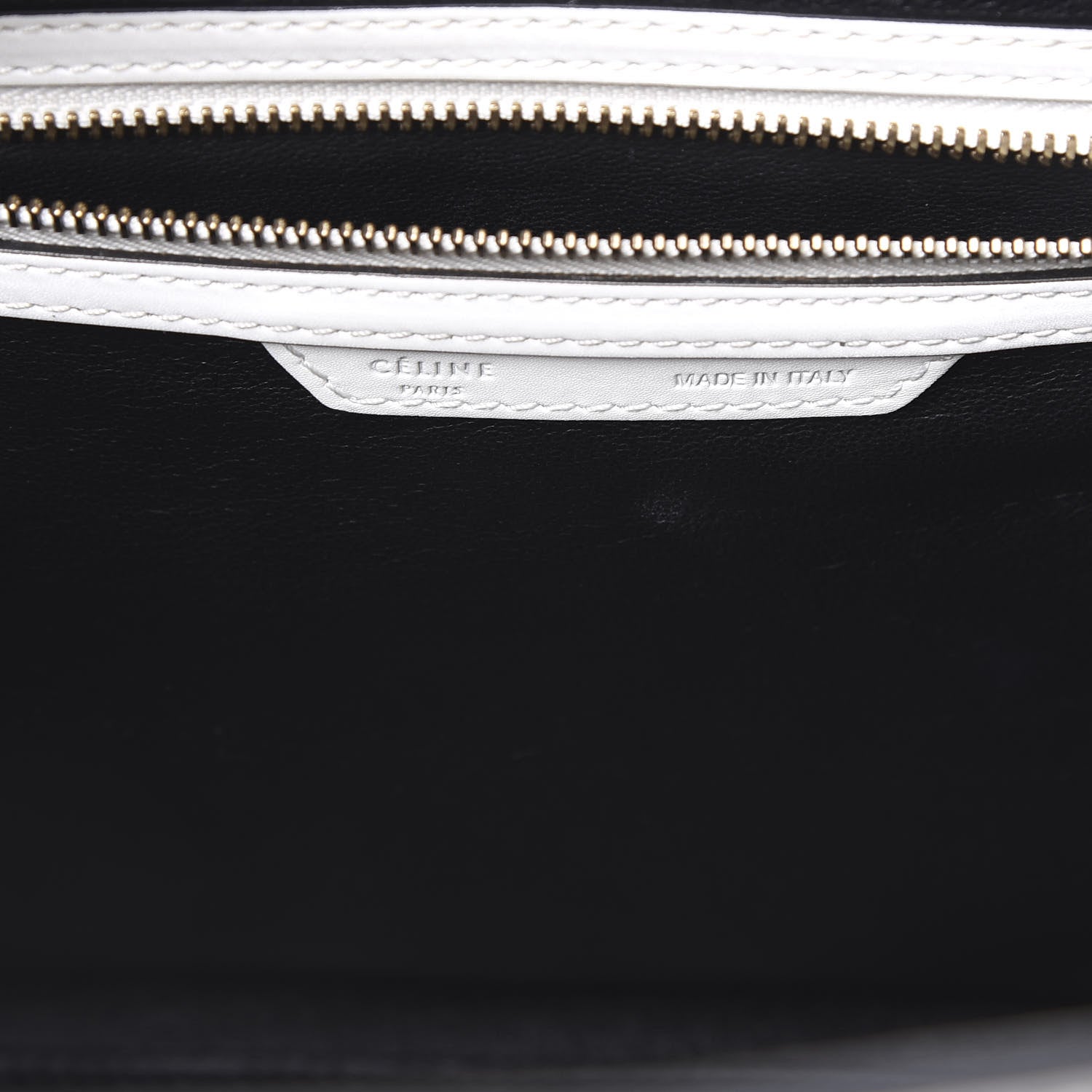 Celine Satin Calfskin Mini Bi-Color Luggage White Black 7 of 8