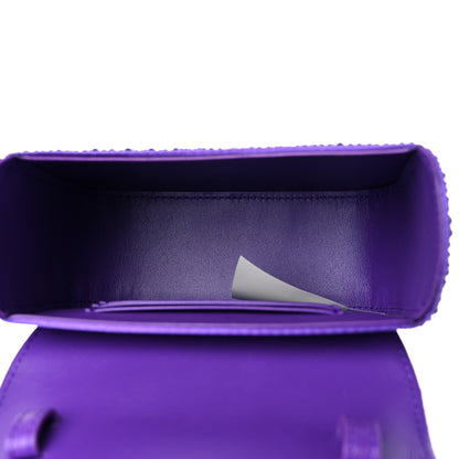 Versace Satin Crystal Studded Mini La Medusa Bag Purple 5 of 11
