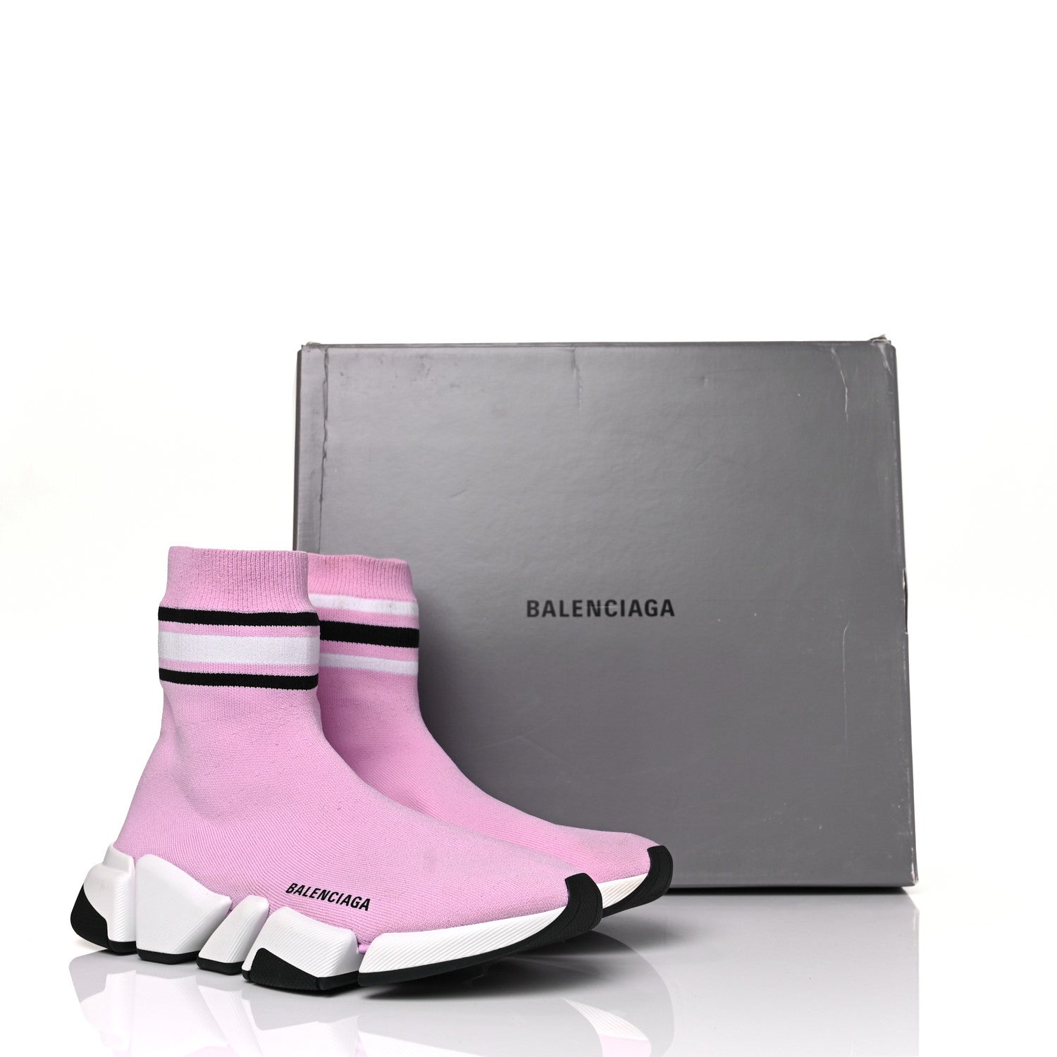 Balenciaga Technical 3D Recycled Knit Striped Womens Speed 2.0 Sneakers 40 Sweet Lilac Multicolor 7 of 7