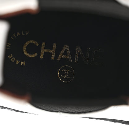 Chanel Calfskin Cap Toe CC Ankle Boots 36 White Black 8 of 9