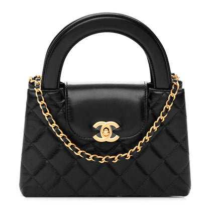 Chanel Shiny Aged Calfskin Quilted Nano Kelly Shopper Black 1 of 14