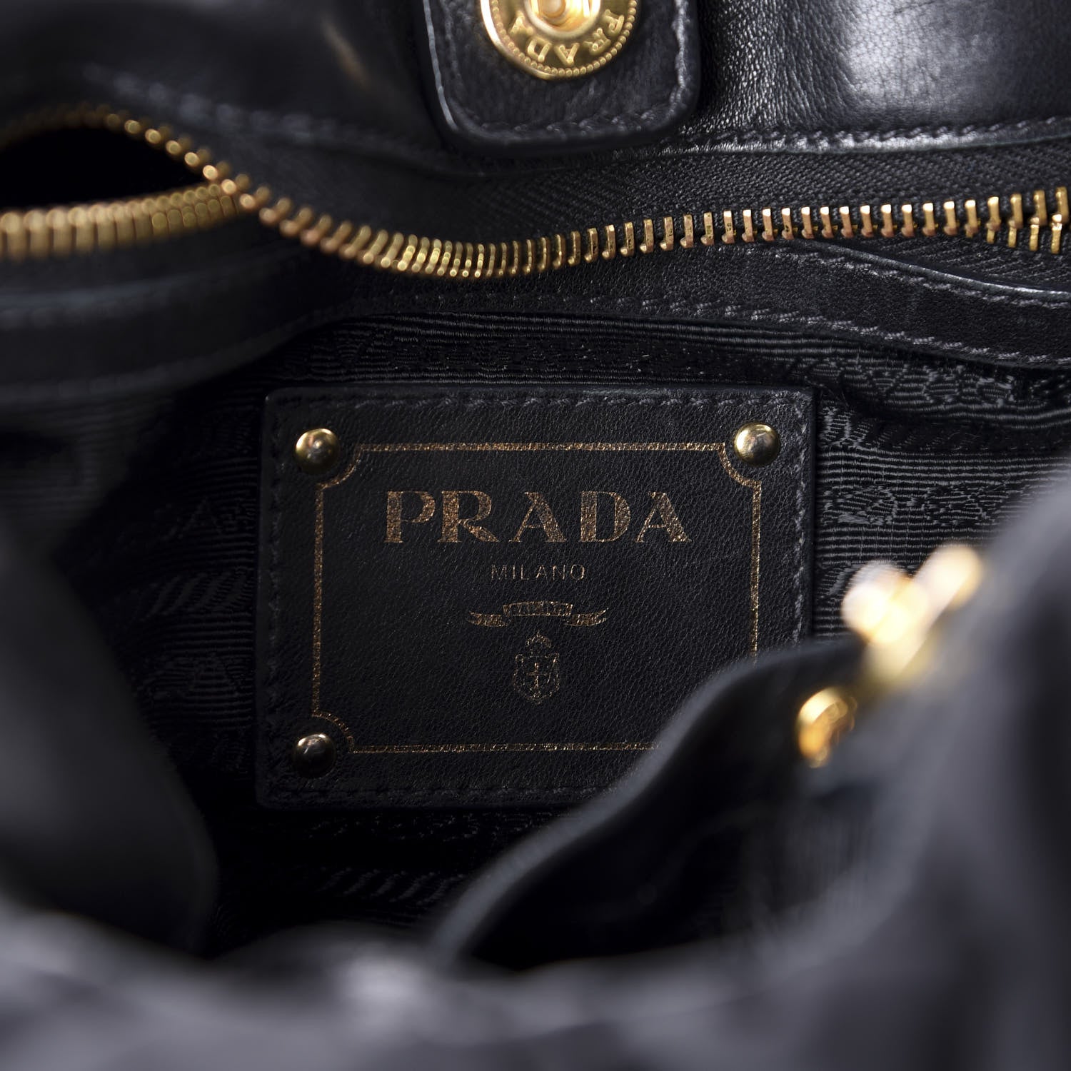 Prada Tessuto Nylon Jacquard Logo Tote Black 9 of 10