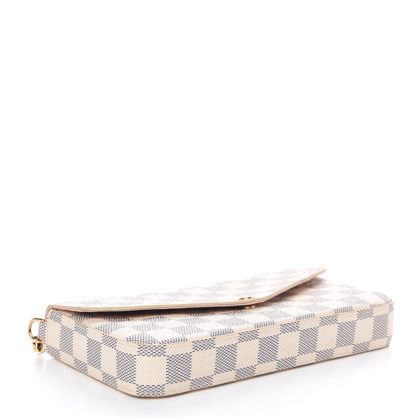 Damier Azur Pochette Felicie Chain Wallet Rose Ballerine