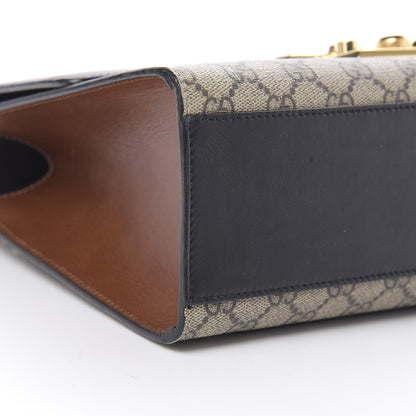 Gucci GG Supreme Monogram Calfskin Medium Padlock Shoulder Bag Beige Black Cuir 9 of 16