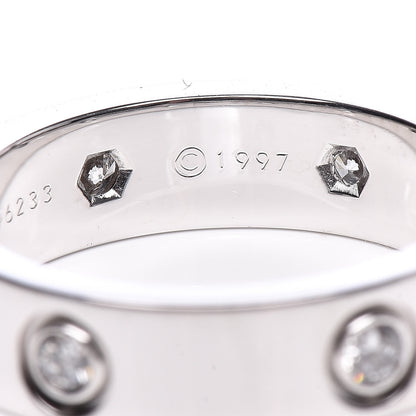 Cartier 18K White Gold 6 Diamond 5.5mm LOVE Ring 58 8.25 7 of 7