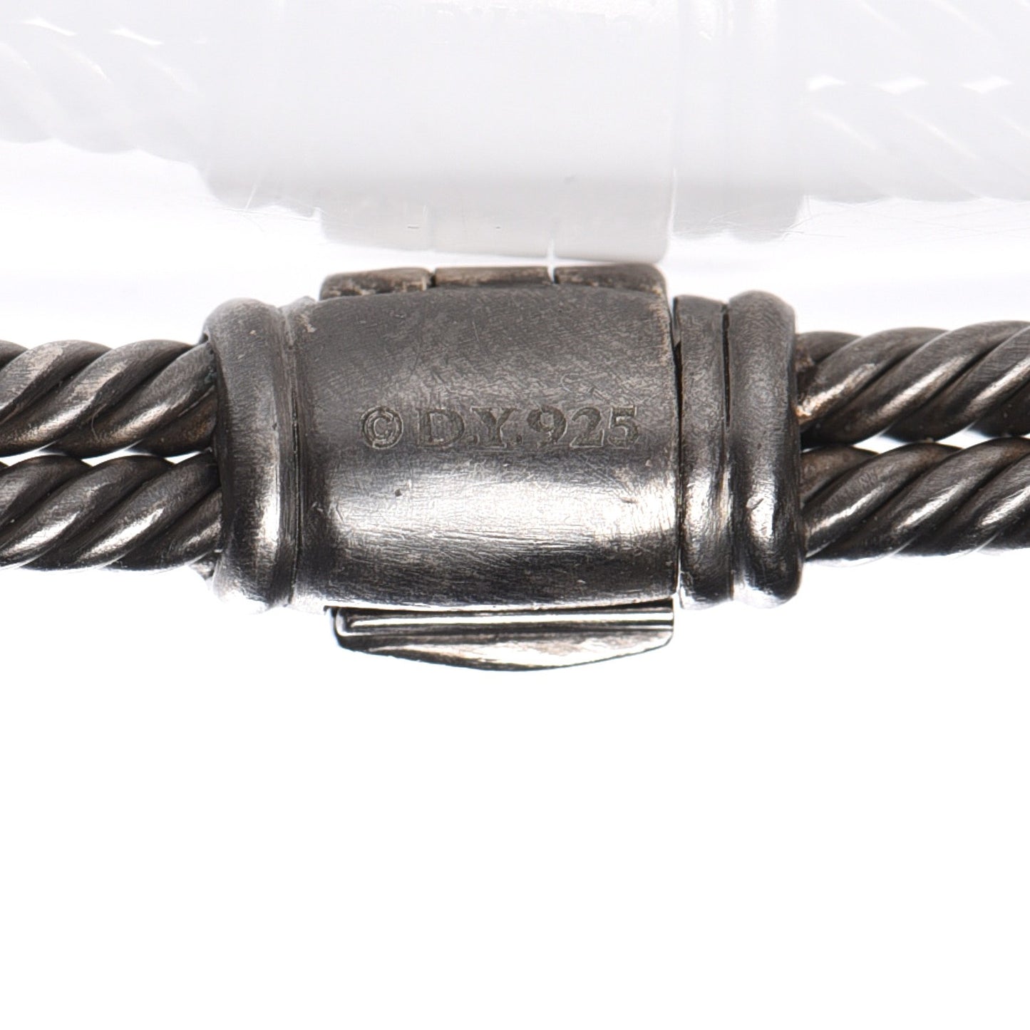 Darkened Sterling Silver Diamond 7mm Mini Loop Labyrinth Bracelet