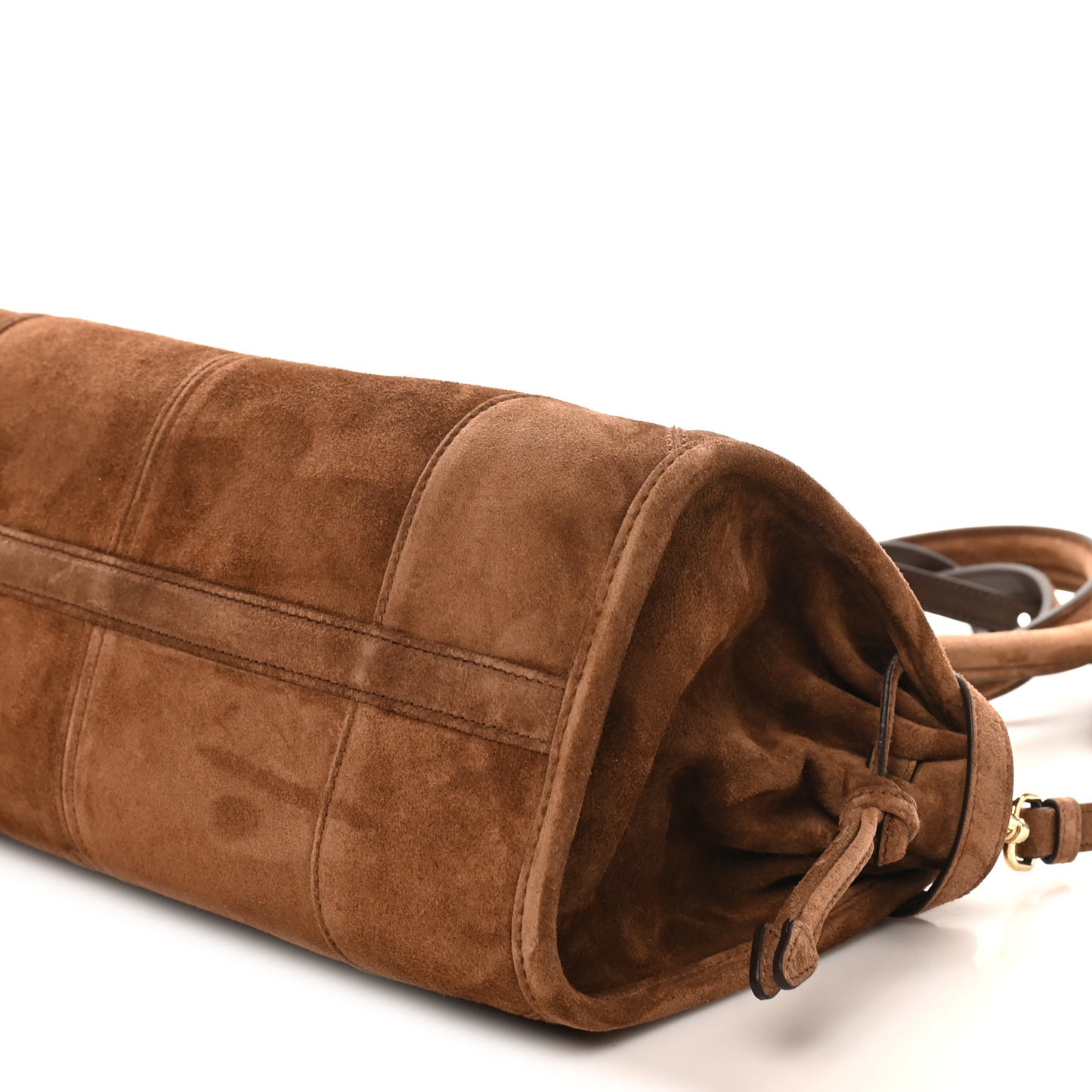 Suede Triangle Medium Bonnie Shoulder Bag Cacao