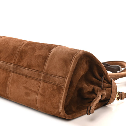 Prada Suede Triangle Medium Bonnie Shoulder Bag Cacao 8 of 9