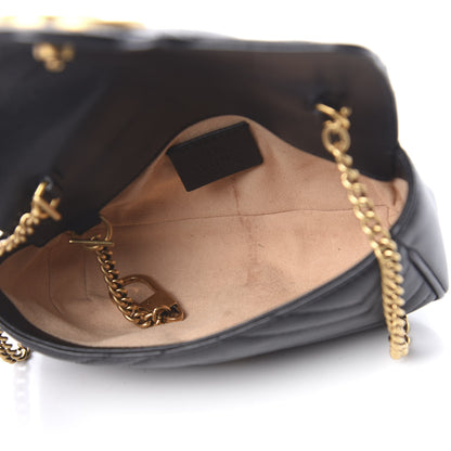 Gucci Calfskin Matelasse Super Mini GG Marmont Shoulder Bag Black 5 of 12