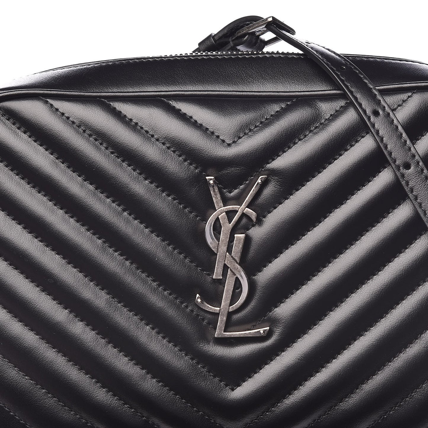 Calfskin Matelasse Monogram Lou Camera Bag Black
