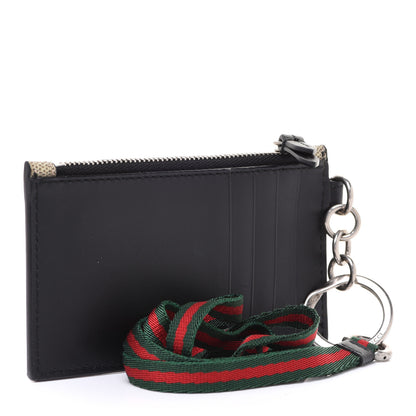 Gucci GG Supreme Monogram Bee Print Key Coin Case Card Holder Beige Black 3 of 9