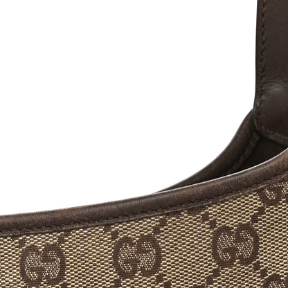 Gucci Monogram Lobster Clasp Jackie O Hobo Brown 15 of 19