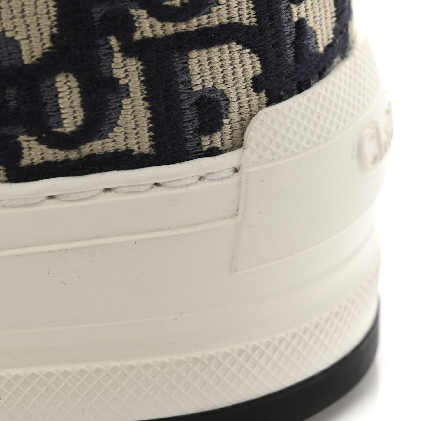 Canvas Oblique Walk'N'Dior Platform High Top Sneakers 38 Deep Blue