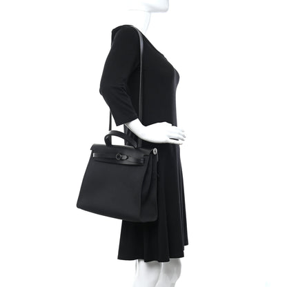 Hermes Military Toile Vache Hunter Herbag Zip PM 31 Black 2 of 10