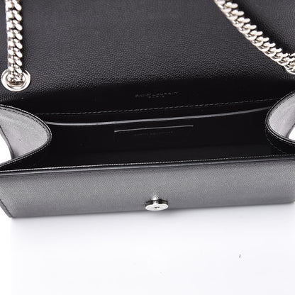 Saint Laurent Grain De Poudre Small Monogram Kate Satchel Black 4 of 6
