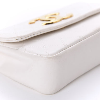 Chanel Calfskin Diamond Double Stitch Flap White 6 of 22