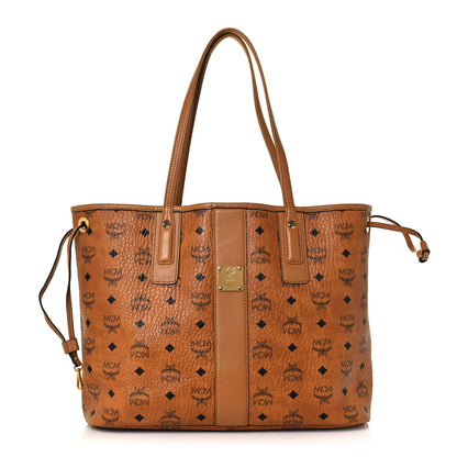 MCM Visetos Medium Liz Reversible Shopper Tote Cognac 3 of 20