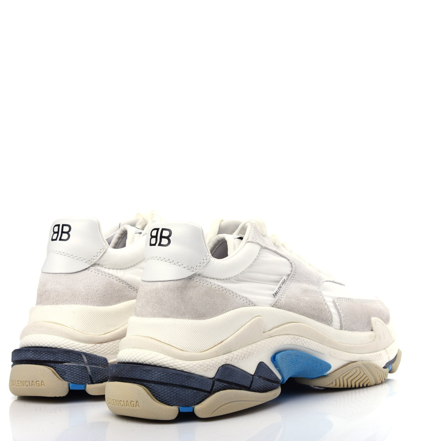 Balenciaga Nylon Suede Womens Triple S 2.0 Sneakers 42 Blue Multicolor 4 of 11