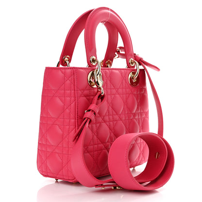 Christian Dior Lambskin Cannage Small My ABCDior Lady Dior Fraise 3 of 9