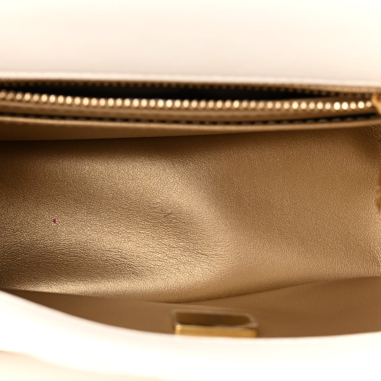 Lambskin Quilted Mini Pearl Crush Flap White