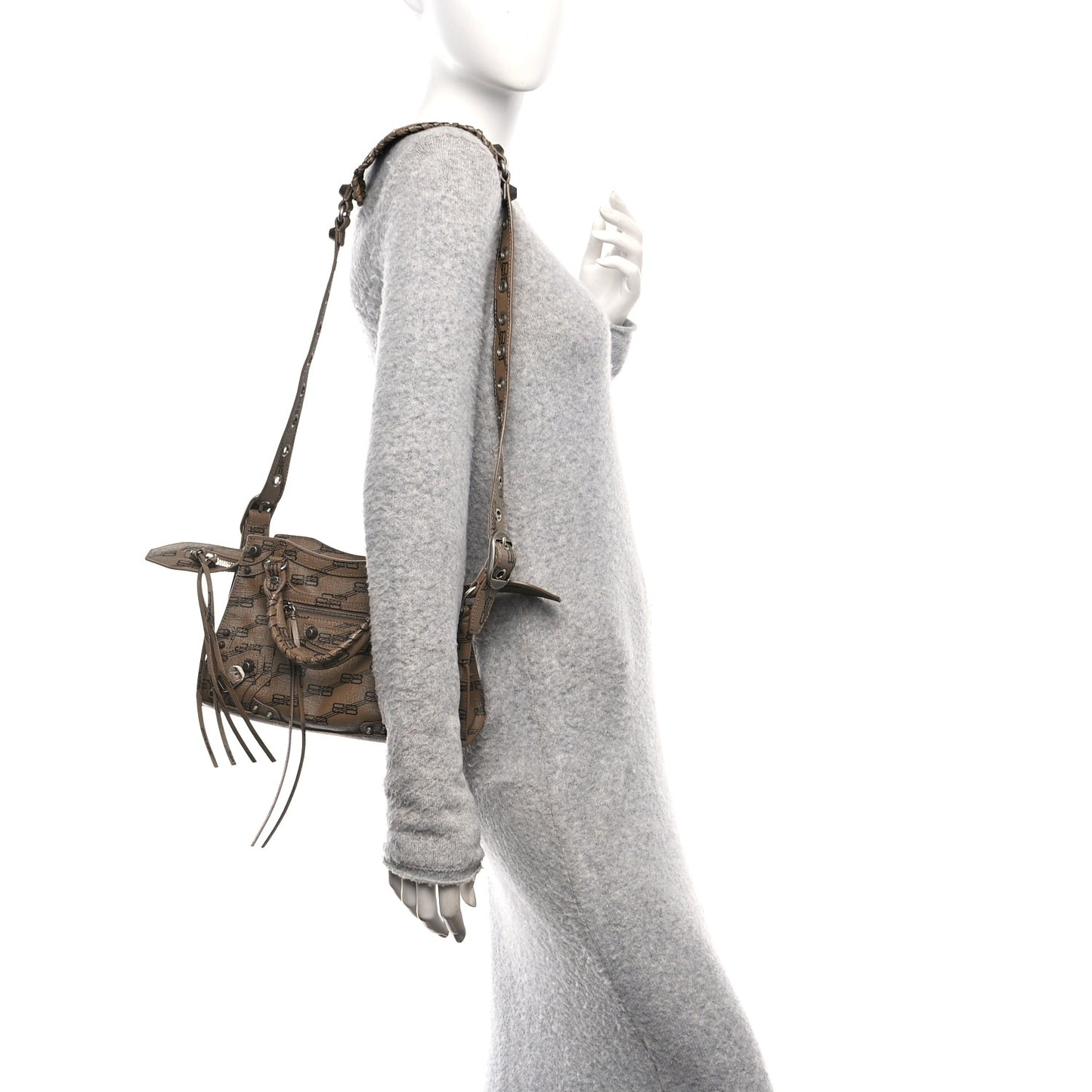 Coated Canvas BB Monogram Neo Cagole Handbag XS Beige Brown