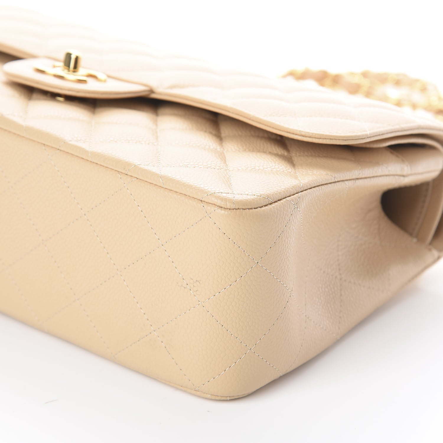 Chanel Caviar Quilted Jumbo Double Flap Beige Clair 6 of 9