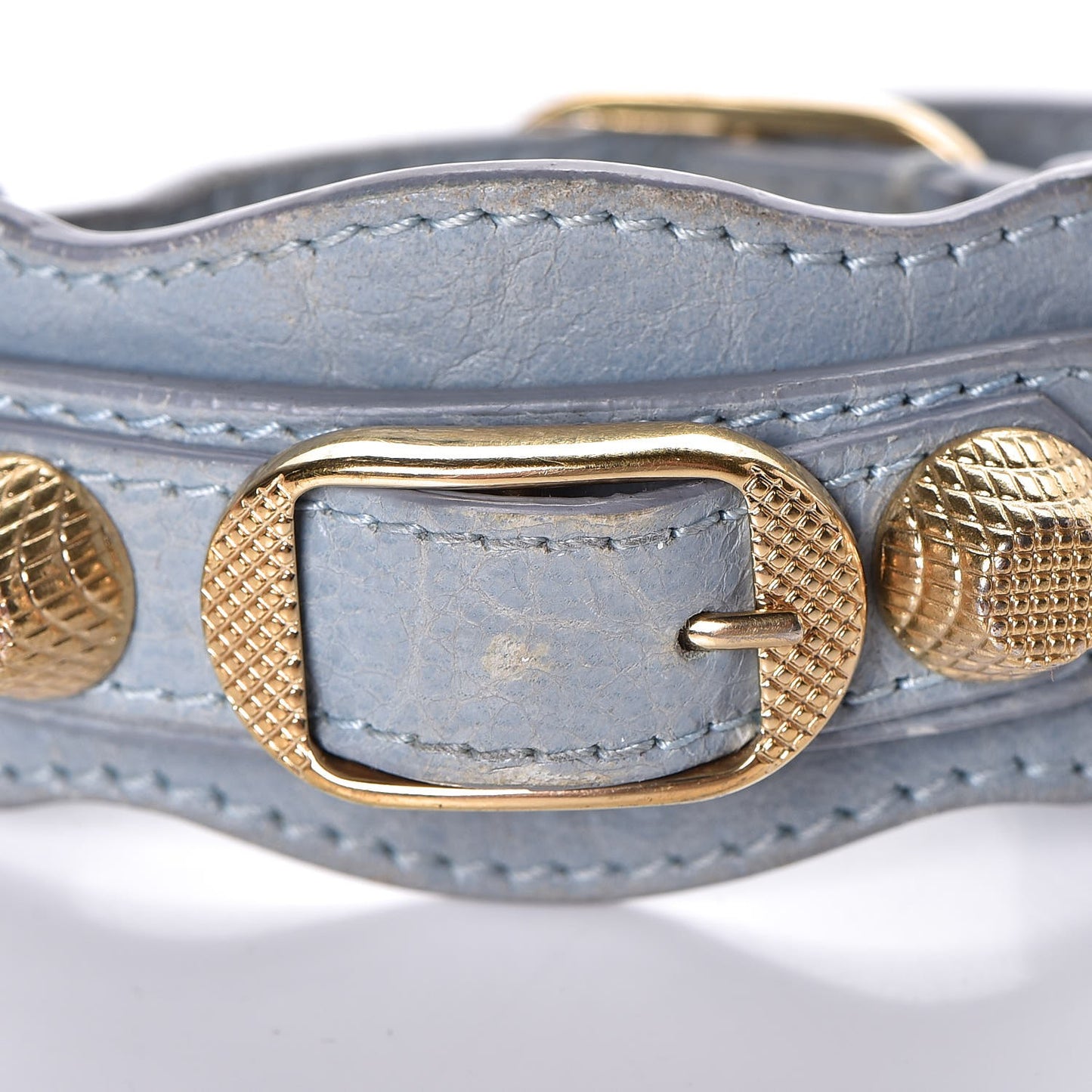 Agneau Arena Giant 12 Gold Hardware Bracelet Bleu Acier