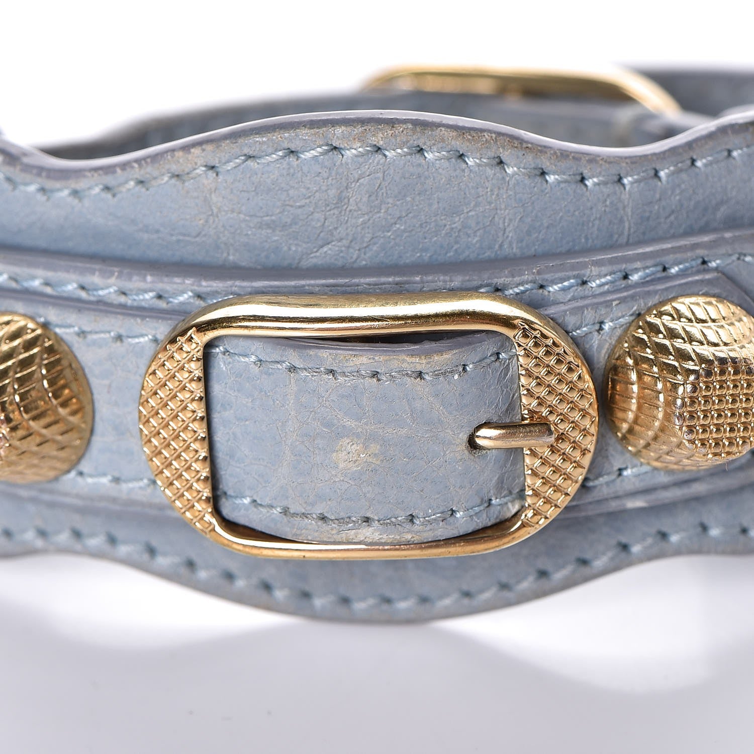 Balenciaga Agneau Arena Giant 12 Gold Hardware Bracelet Bleu Acier 5 of 6
