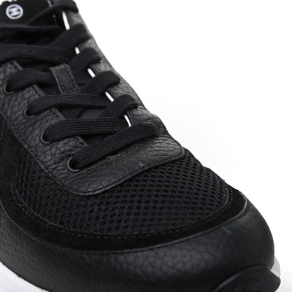 Chanel Calfskin Mesh Lycra Suede Womens Logo Sneakers 41.5 Black 12 of 16