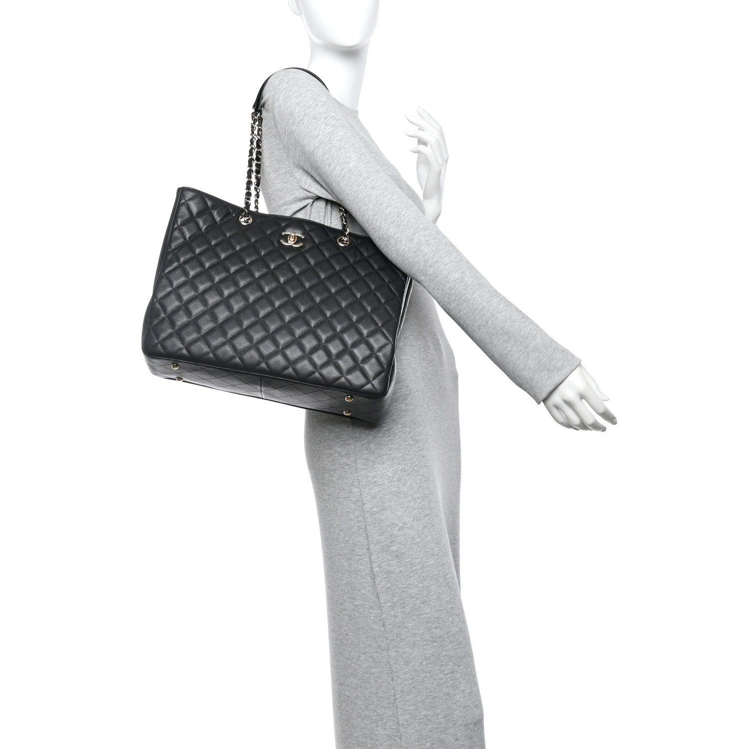 Chanel Caviar Quilted Large Shopping Tote Black 2 of 11