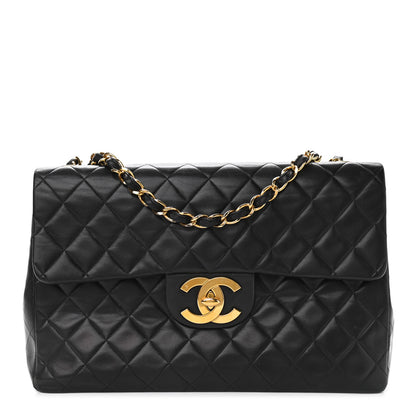 Chanel Lambskin Quilted XL Jumbo Single Flap Black 1 of 21