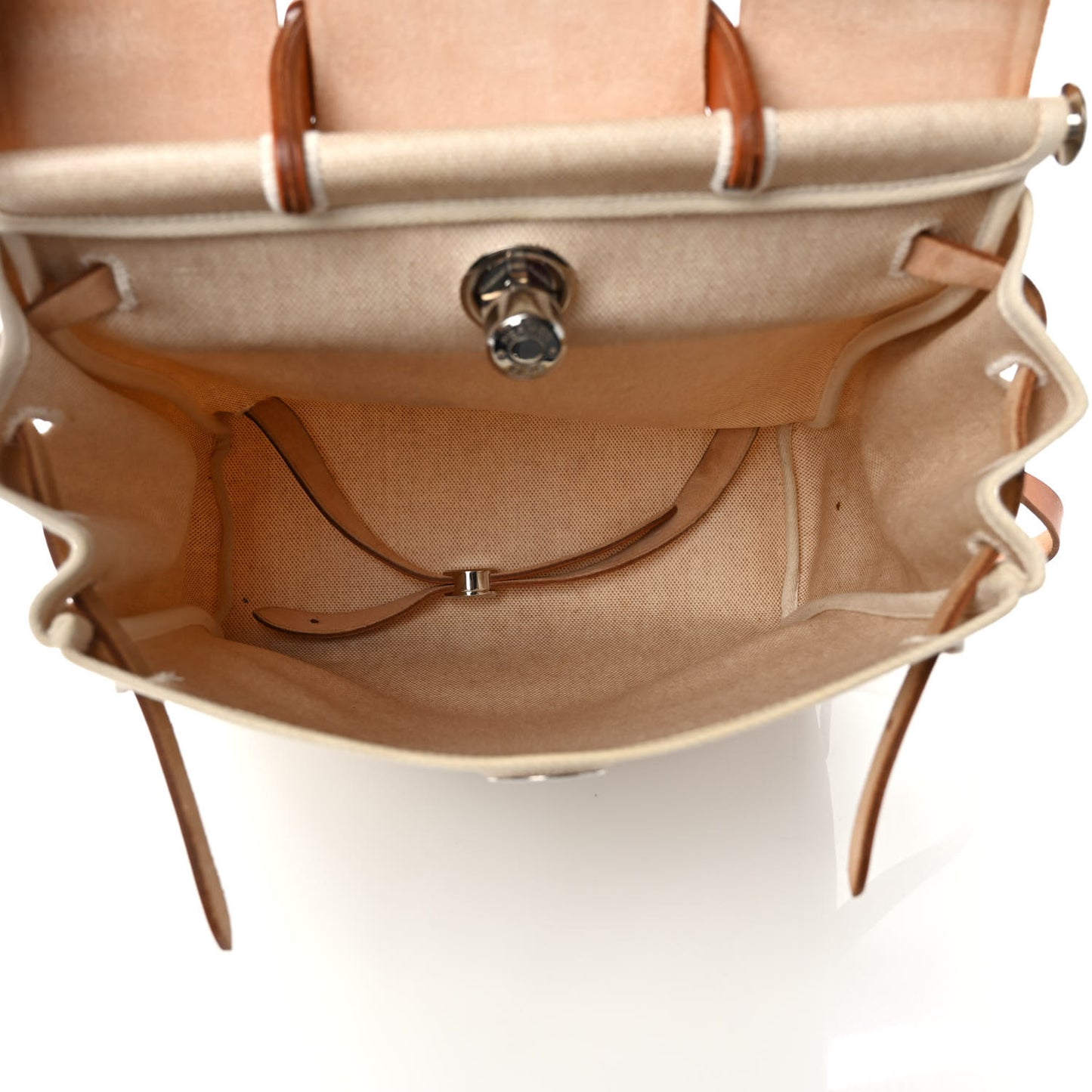 Toile Vache Calfskin Herbag 30 PM Backpack Natural
