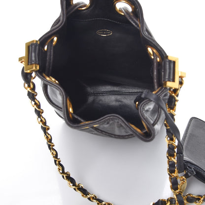 Chanel Lambskin CC Drawstring Bag Black 7 of 13