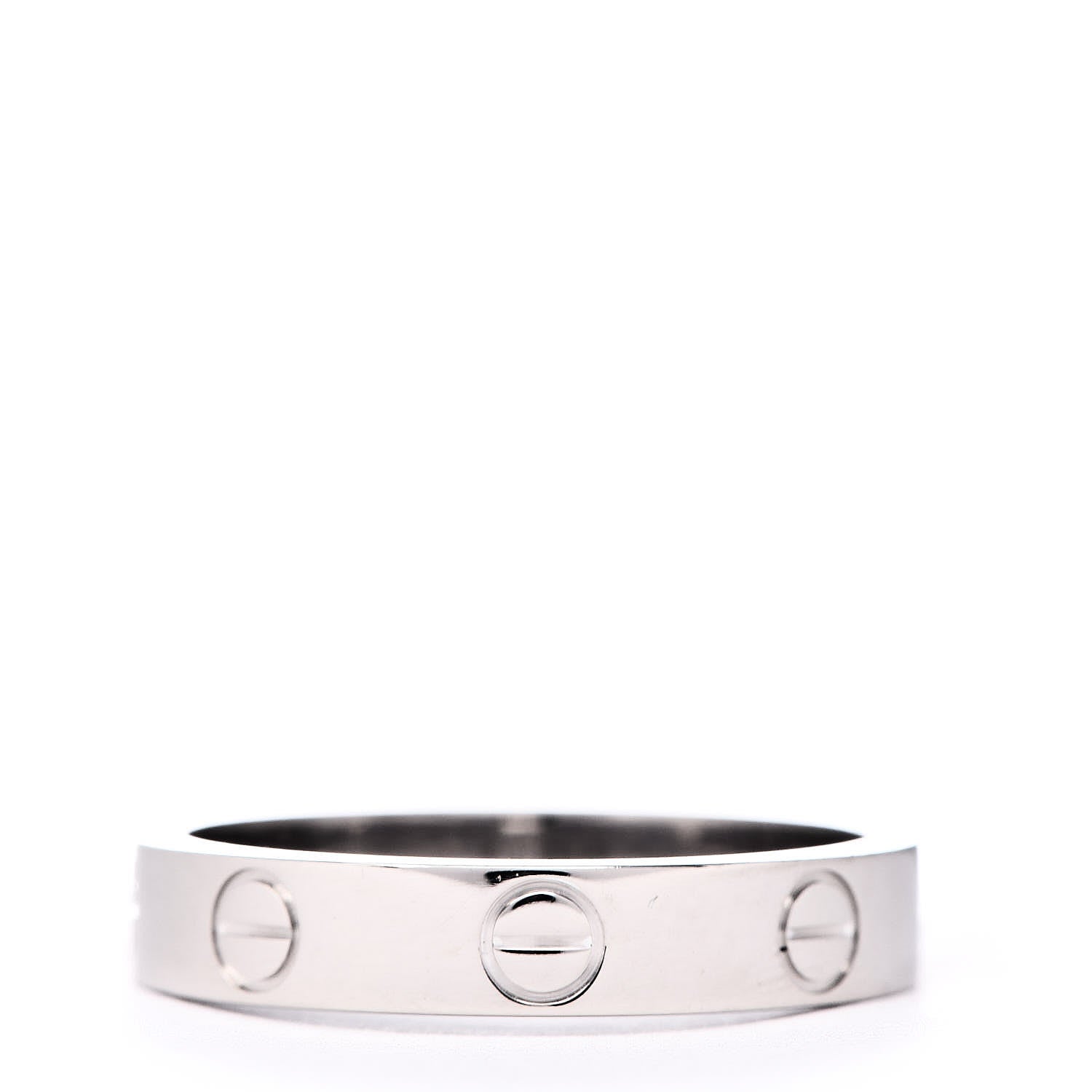 Cartier 18K White Gold 3.5mm LOVE Wedding Band Ring 51 5.75 3 of 4