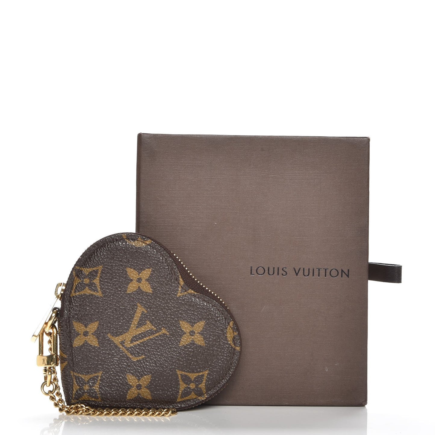 Monogram Leopard Coeur Heart Coin Purse Blanc Corail