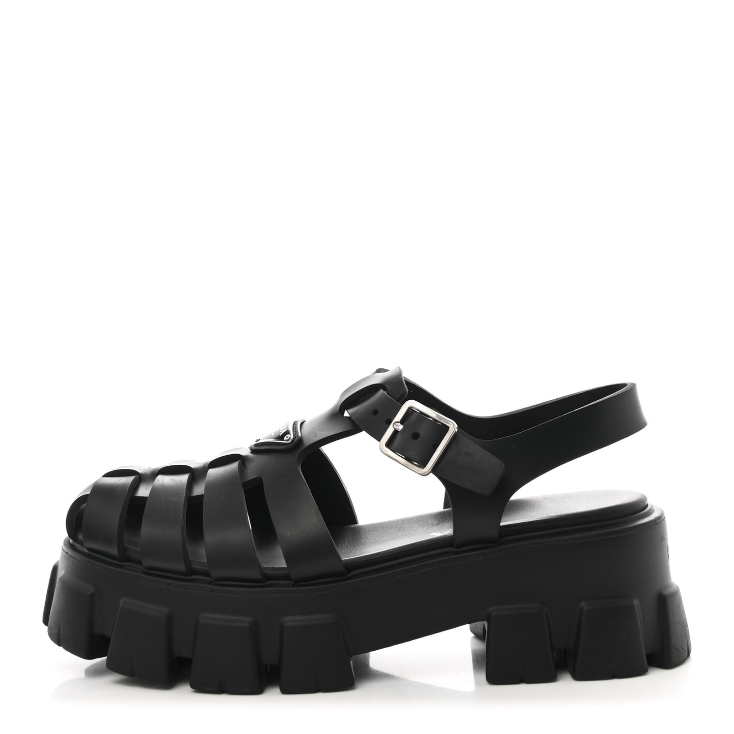 Foam Rubber Triangle Logo Monolith 55mm Cage Sandals 40 Black