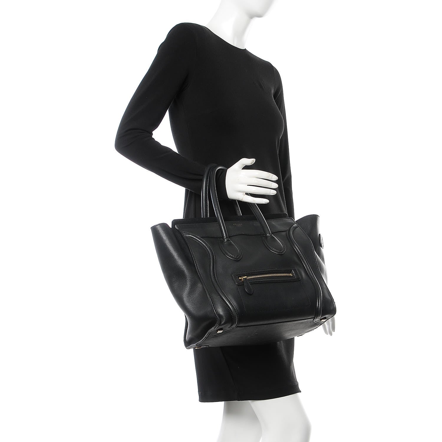 Celine Smooth Calfskin Mini Luggage Black 2 of 20